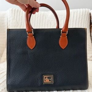 Dooney & Bourke Black and Tan Satchel